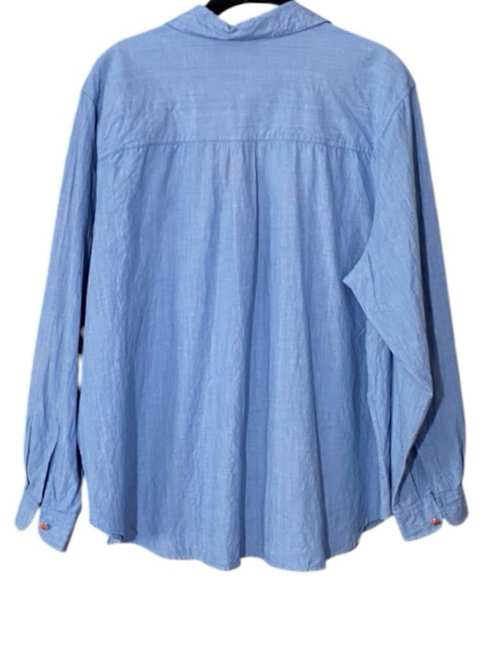 Vintage Chambray Halloween Pumpkin Shirt Sz 1X Embroidered Cotton Fall Teacher - Picture 6 of 8